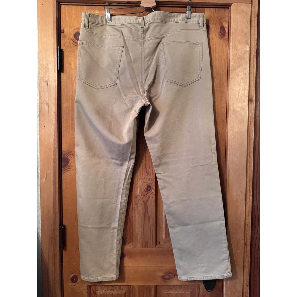 Quince 5-Pocket Pants 40x32 Khaki Tan Straight Leg Stretch Cotton Minimalist